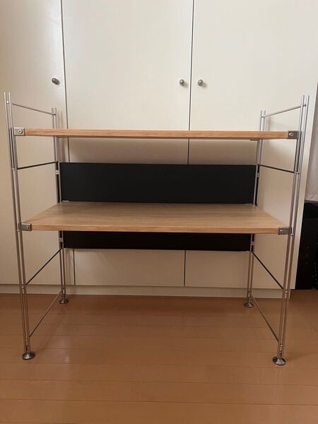 MUJI 無印良品 ユニットシェルフ ステンレス デスク オーク材 ワイド 高さ73cm幅84cm奥行き41cm