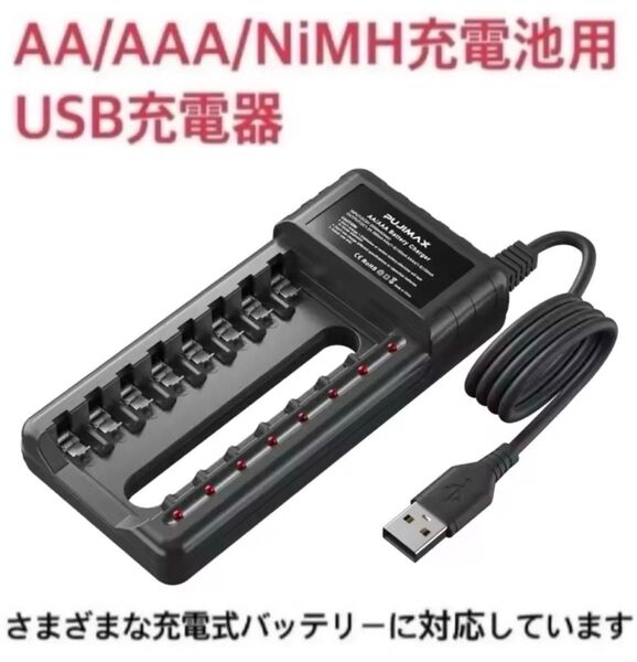PUJIMAX 充電器 AA/AAA/NiMH充電池用 USB