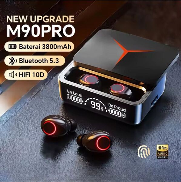 M90PRO ワイヤレスイヤホン Bluetooth5.3 ノイズキャンセリング