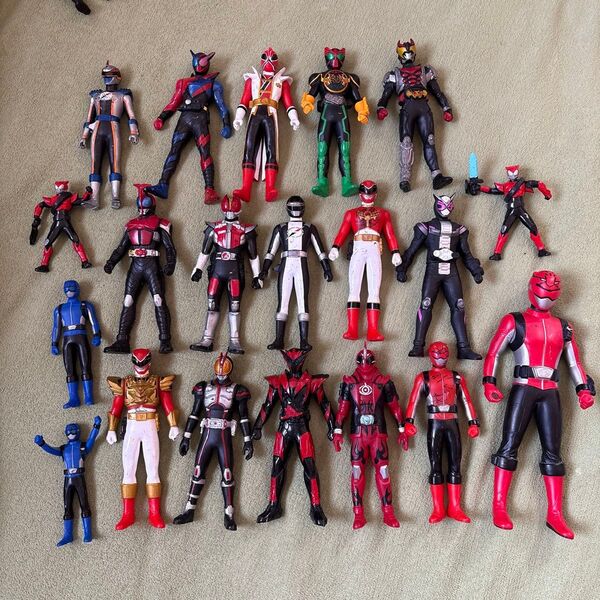 戦隊ヒーロー 仮面ライダーソフビセット20体