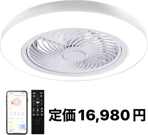 【最大限の値下げ】シーリングファンライト 扇風機 LED 照明器具 省エネ 扇風機 6階段風量調整 簡単取り付け