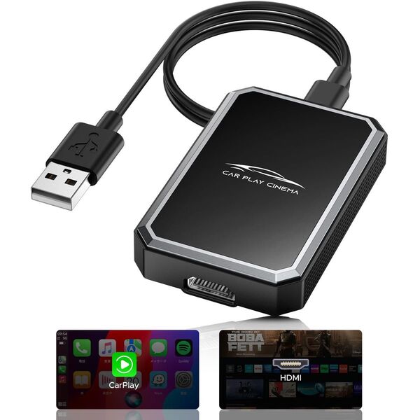 ワイヤレス CarPlay アダプター HDMI アダプター iOS 10+ Type-C USB Wi-Fi5.8 日本語説明書