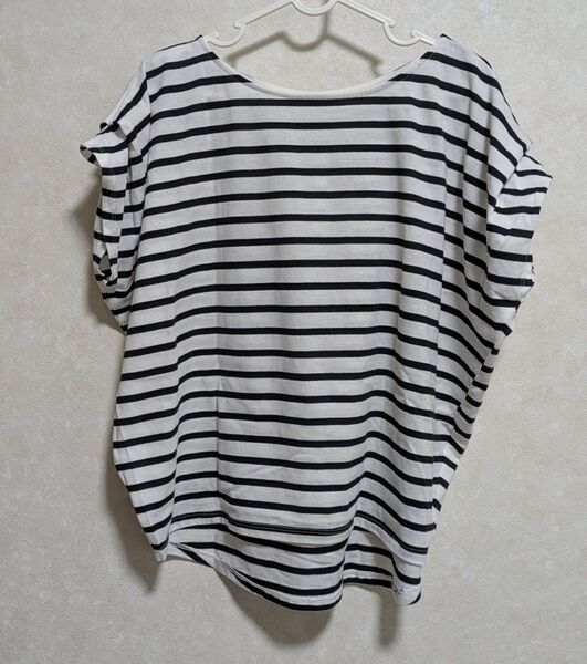 anyFAM エニファム レディス ボーダートップス ホワイト×ブラック Tシャツ 半袖