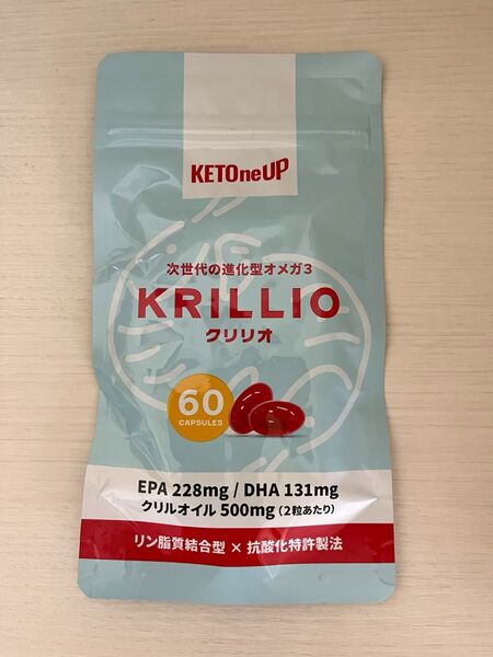 【新品未開封】勝山ネクステージ KETOneUP KRILLO クリリオ 60粒入り クリルオイル DHA EPA オメガ3