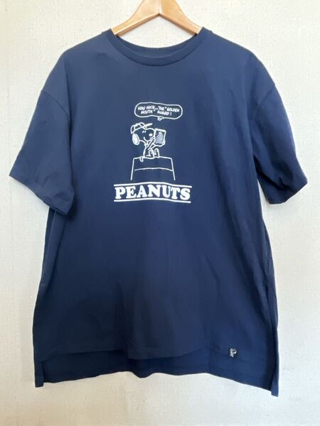 PEANUTS ピーナッツ ビンテージUT スヌーピー XL Tシャツ ネイビー