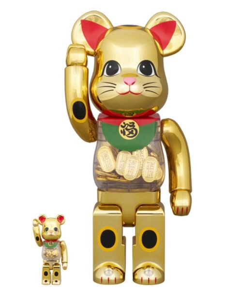未開封新品 ベアブリック 招き猫 小判 開運 弍 金メッキ 100% & 400% 2025年 ソラマチ