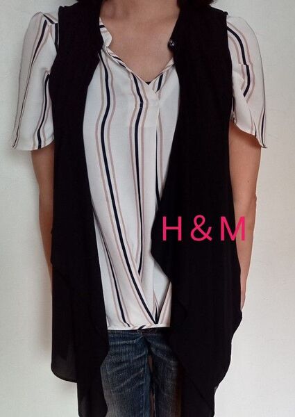 10時までタイムセール☆レディース ブラウス 黒 ノースリーブ【H&M 】トップス