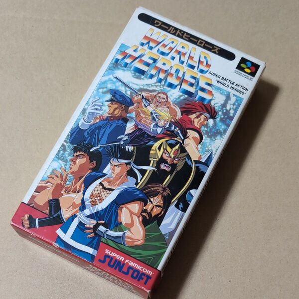 箱説あり ワールドヒーローズ サンソフト WORLD HEROES スーパーファミコン SFC レトロゲーム 箱破れあり