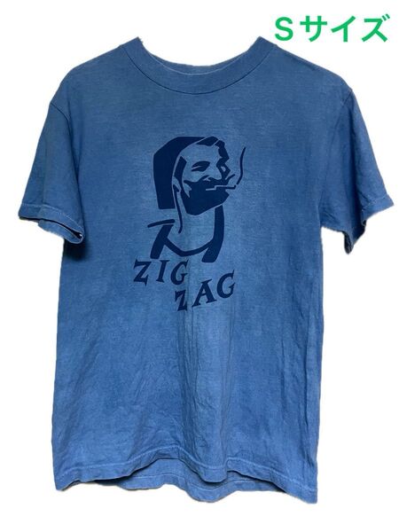 テンダーロイン TENDERLOIN 半袖 Tシャツ インディゴ染め ZIGZAG ビンテージ