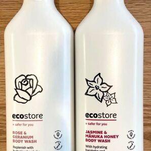 ecostore エコストア ボディソープ 2本セット ローズ&ゼラニウム ジャスミン&マヌカハニー