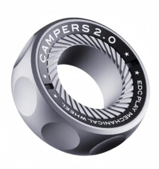 シルバー 金属製フィジェットリング フィジェットトイ フィジェットスライダー新品 EDC WHEEL