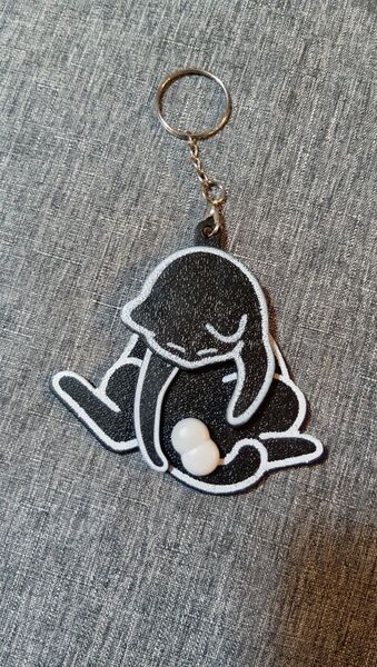 【猫好き必見!Tik Tokで話題!遊び心たっぷりのネコのキーホルダー】タマ黒