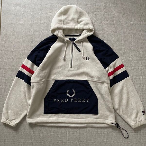 【入手困難】FRED PERRY フリースパーカー 90s美品 M ハーフジップ