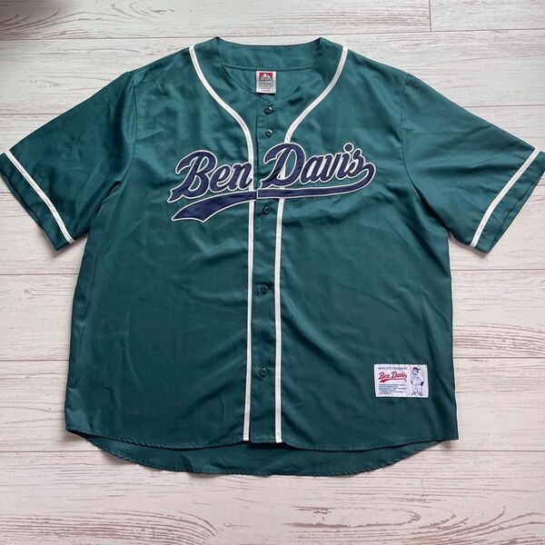 【古着】Ben Davis ベースボールシャツ 深緑 Lサイズ