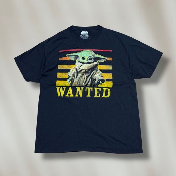STAR WARS MAD ENGINEベビーヨーダTシャツ L 黒ブラック古着 半袖Tシャツ