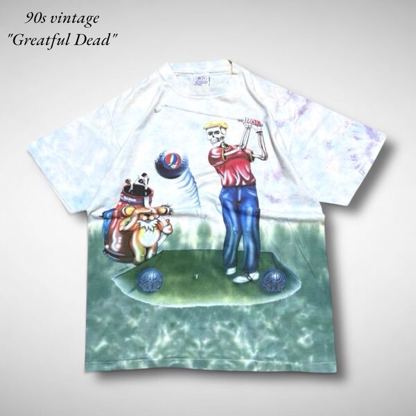90s グレイトフル・デッド バンTゴルフツアーTシャツ シングルステッチGreatful Dead ビンテージ 古着 L