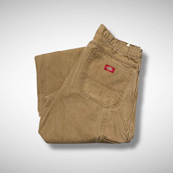 ディッキーズダックペインターパンツワークW34キャメルブラウンメキシコ製 ワークパンツ Dickies 古着