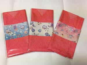  unused fish writing sama red furoshiki 3 sheets size 89×89 centimeter .. thing kimono small articles packing eko-bag sack also 