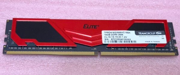 Team TPRD416G2666HC19BK★PC4-21300/DDR4-2666 288Pin UDIMM 16GB