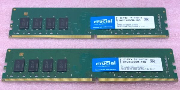 CFD W4U2400CM-16G■PC4-19200/DDR4-2400 DDR4 UDIMM 32GB@16GB