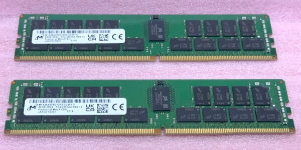 MT MTA36ASF8G72PZ-3G2F1 2枚◆PC4-3200AA DDR4 ECC RDIMM 128GB@64GB
