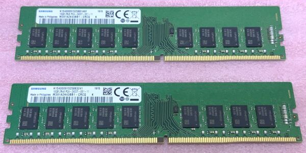 Samsung M391A2K43BB1-CRCQ 2枚◆PC4-19200/2400 ECC UDIMM 32GB@16GB