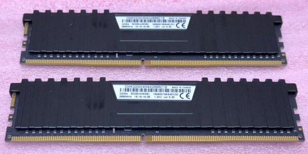 Corsair CMK32GX4M4A2666C16(2枚)◆PC4-21300/DDR4-2666 UDIMM 16GB@8GB