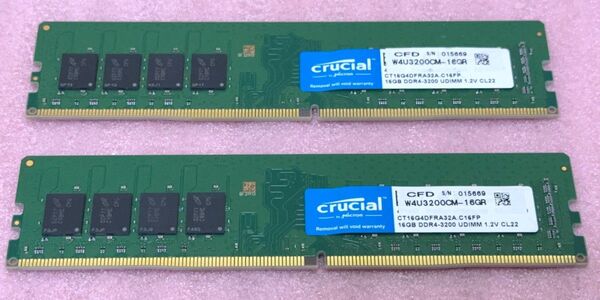 CFD W4U3200CM-16GR■PC4-25600/DDR4-3200 DDR4 UDIMM 32GB@16GB