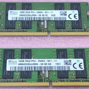 Hynix HMA82GS6JJR8N-VK 2枚★PC4-21300/DDR4-2666 SO-DIMM 32GB@16GB