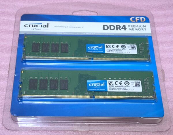 CFD W4U2666CM-16G◆PC4-21300/DDR4-2666 DDR4 UDIMM 32GB@16GB
