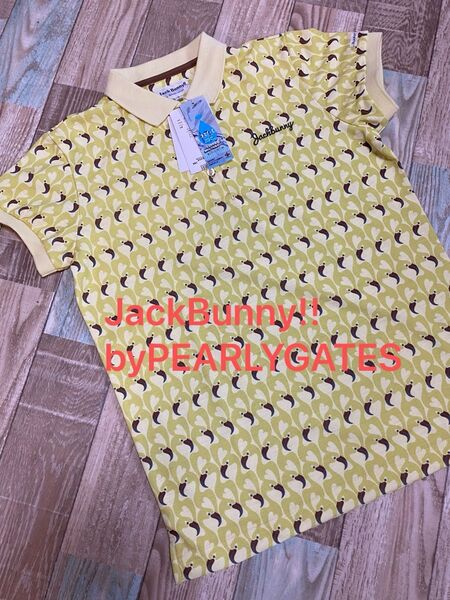未使用品 ジャックバニー フラミンゴ ポロシャツ パーリーゲイツ ゴルフウェア JackBunny!!byPEARLYGATES