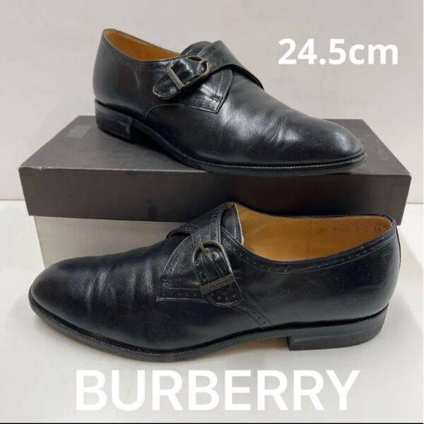 レア★BURBERRY バーバリー 革靴 レザーシューズ ローファー ブラック 黒 ビジネス レディース メンズ ユニセックス