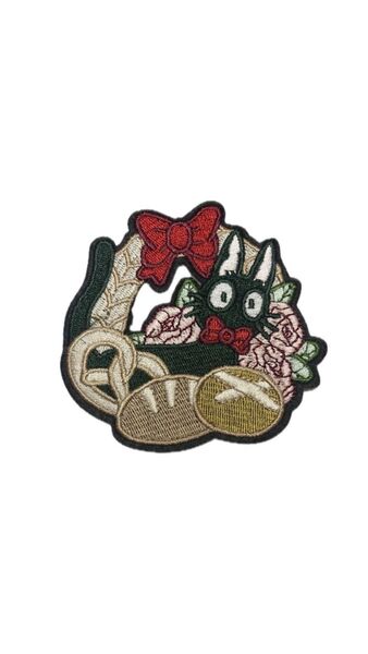 魔女の宅急便 ジジ 大きめワッペン 刺繍 アイロンワッペン ワッペン パッチ 刺繍 リメイク 猫 ネコ 刺繍ワッペン
