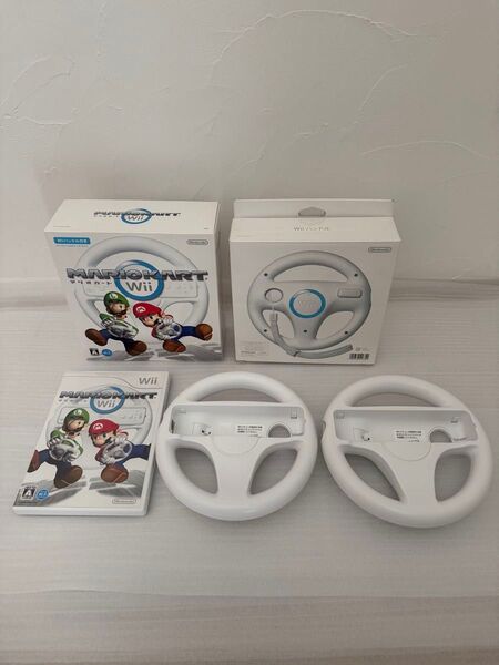 Wii マリオカート ハンドル2個セット ソフト付き