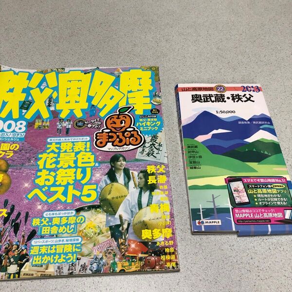 マップルマガジン 散歩の達人2008年8月号&山と高原地図22 奥武蔵・秩父 2013 2冊セット