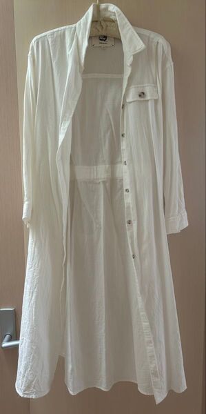 コムサイズム オニギリ ロングシャツ L 白