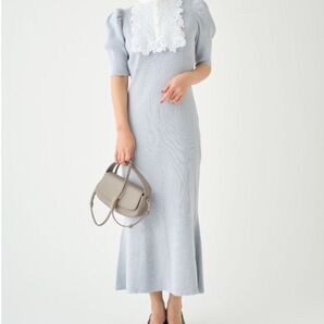 【定価¥26,400】CELFORD エンブロイダリービブヨークニットワンピ