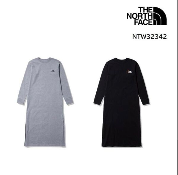 未使用品 THE NORTH FACE ロングスリーブフラワーロゴワンピース