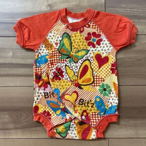 Bitz 半袖ロンパース(60〜70㎝)夏服ベビー服 前開きロンパース