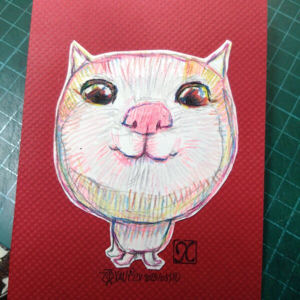 【ザビちゃん】【原画肉筆】ねこ
