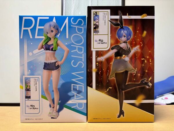 Re:ゼロから始める異世界生活 スポーツウェア / スイートバニー レム フィギュア2点セット