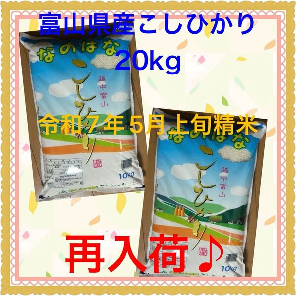 ☆安心の店頭購入品☆富山県産 こしひかり コシヒカリ 10kg×② 20kg