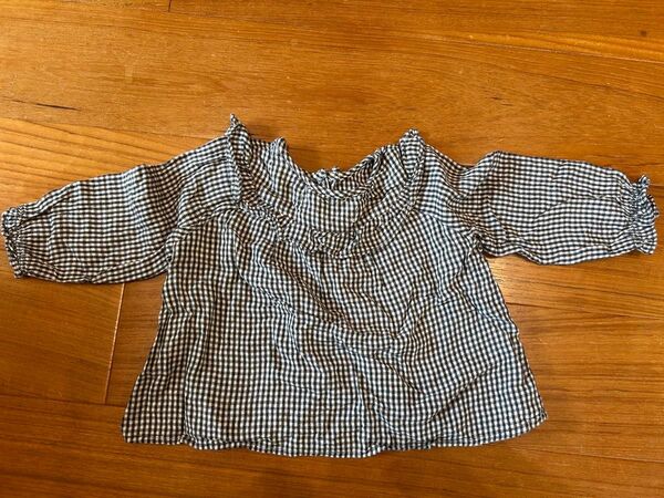 美品 zara ザラ フリル長袖トップス ブラウス 70 80