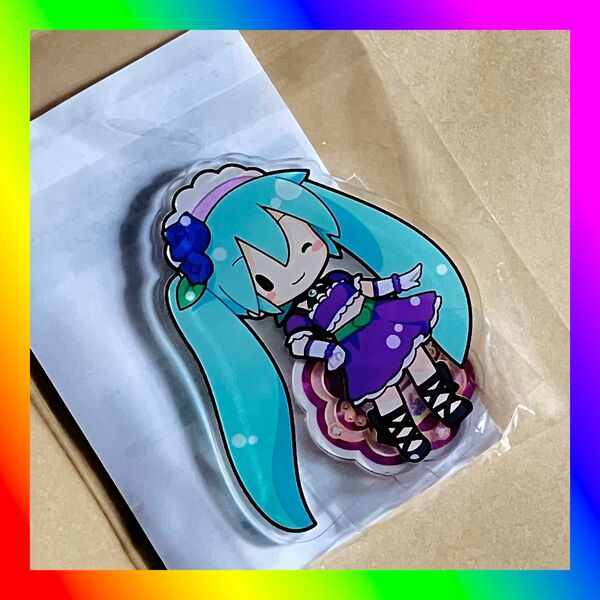 セガラッキーくじオンライン 初音ミク×オシャレ魔女ラブandベリー C賞 アクリルスタンド キラリンパープル