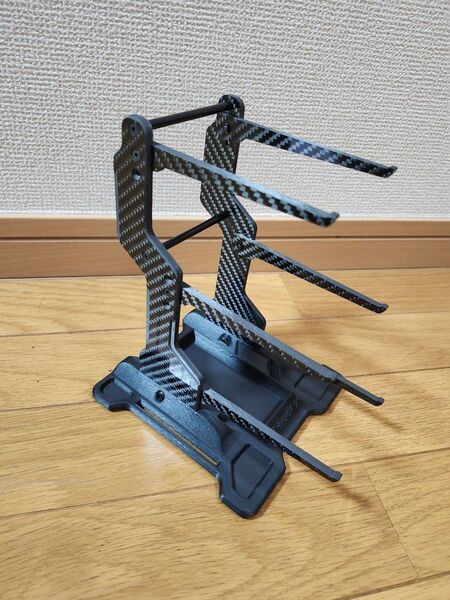 RCMAKER 3D プロ カーボン カー スタッカー 1/10 & 1/12 EP オンロード用 ピットスタンド