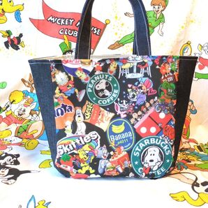 アメキャラころりんバッグ トートバッグ おさんぽバッグ ハンドメイドバッグ ランチバッグ