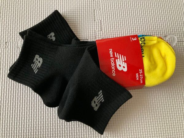 25-27cm ニューバランス 靴下 3足組 25cm 26cm 27cm BN