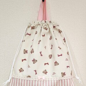 J お着替え袋 ハンドメイド 裏地つき 体操服袋 巾着袋