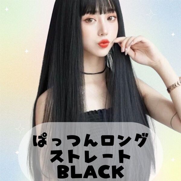 カツラ コスプレ ウィッグ ブラック ロング ストレート 黒髪 ヘア