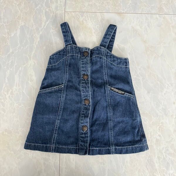 美品 ブリーズ breeze スカート ワンピース サロペット 女の子 80 デニム